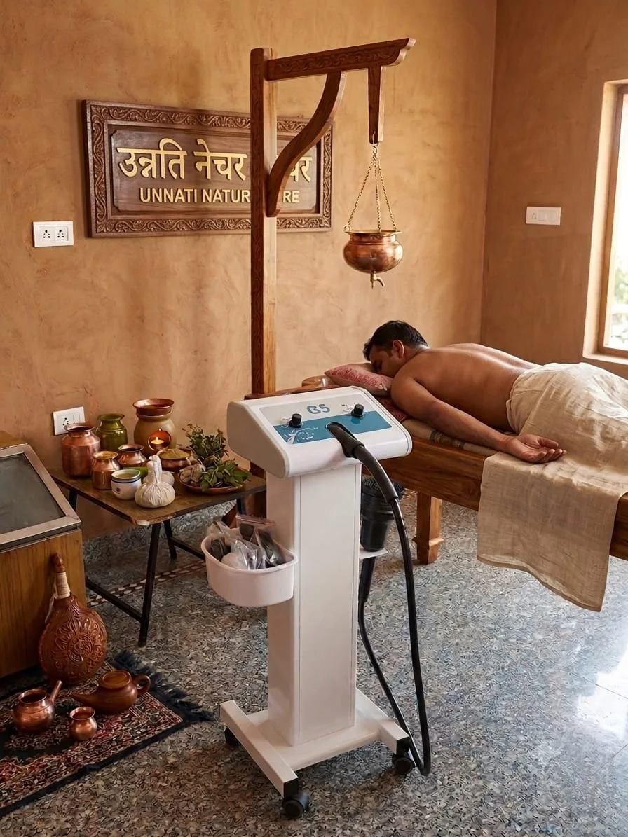 क्लिनिक में शिरोधारा व्यवस्था और वेलनेस सत्र